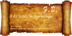 Fábján Dorottya névjegykártya